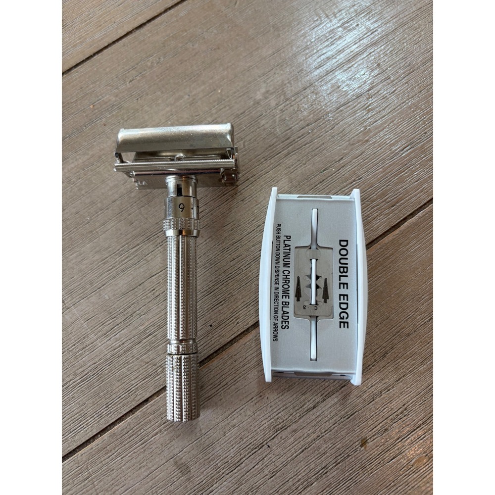vintage Gillette Slim Adjustable safety razor with replacement blades